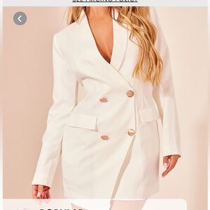 Pretty Little Thing White Blazer Dress